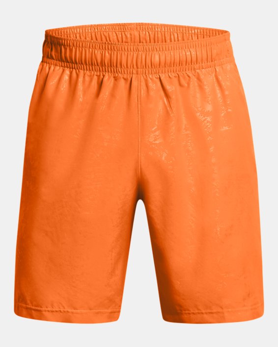 Short UA Woven Emboss pour homme, Orange, pdpMainDesktop image number 4